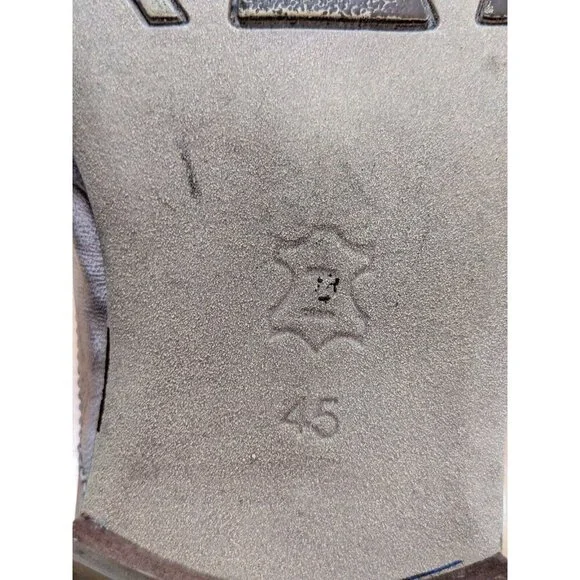 Mens Leather Shoes Size 12 Perforated Square Toe Dress Oxford Slip On Beige - Picture 9 of 10